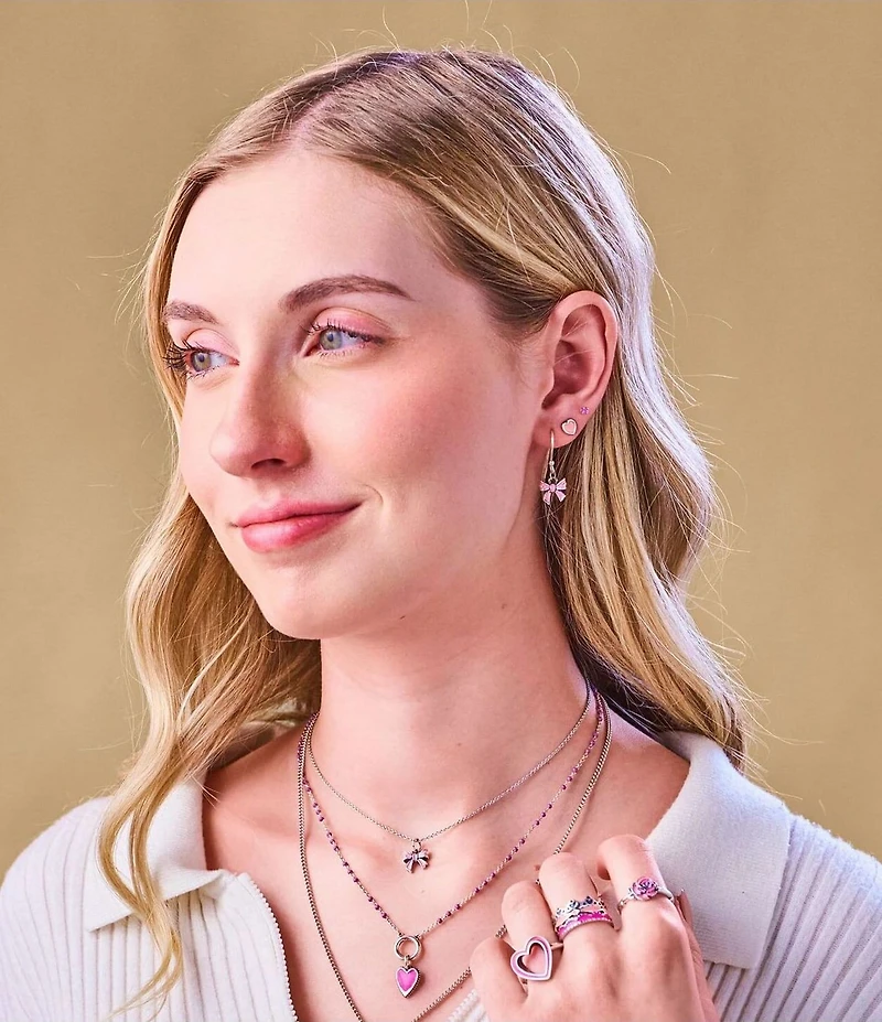 James Avery Enamel Connected Hearts Stud Earrings