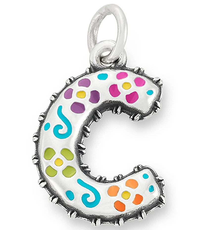 James Avery Enamel Consuela Floral Initial Charm