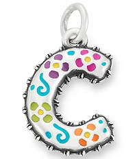 James Avery Enamel Consuela Floral Initial Charm
