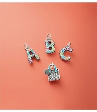 James Avery Enamel Consuela Floral Initial Charm