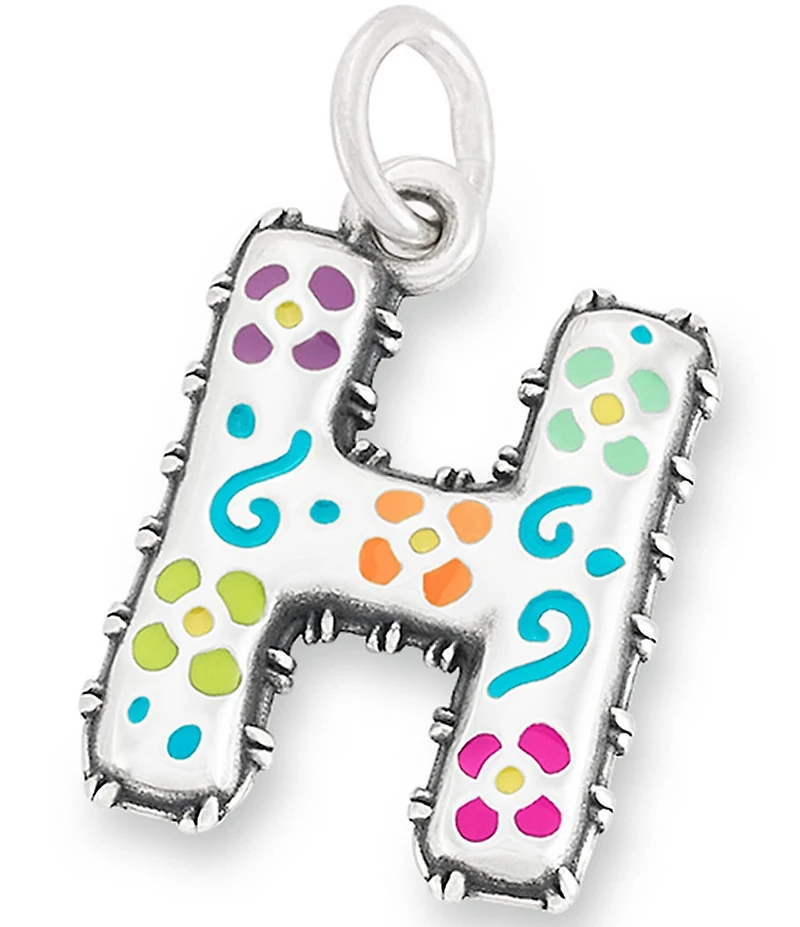 James Avery Enamel Consuela Floral Initial Charm