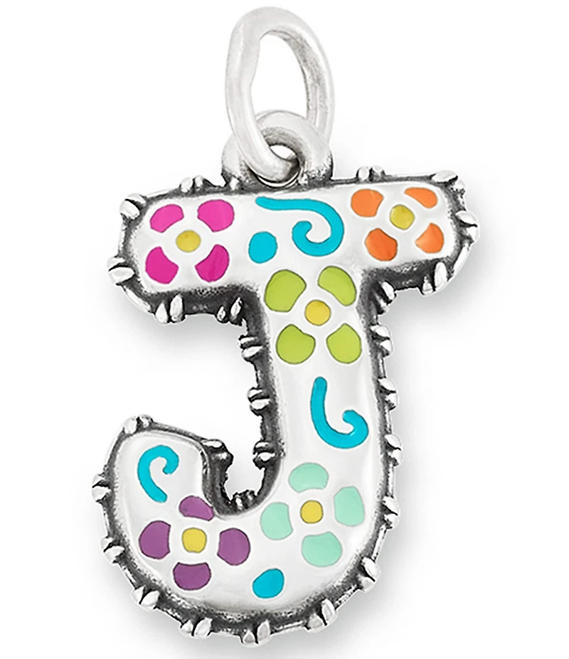 James Avery Enamel Consuela Floral Initial Charm