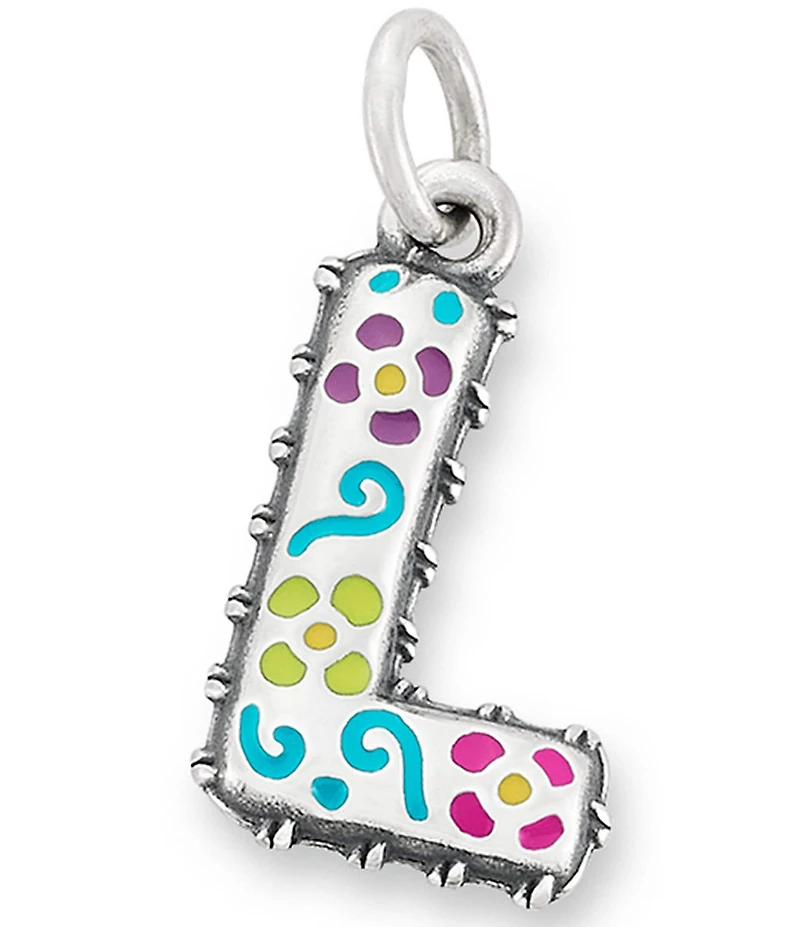 James Avery Enamel Consuela Floral Initial Charm