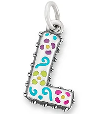 James Avery Enamel Consuela Floral Initial Charm