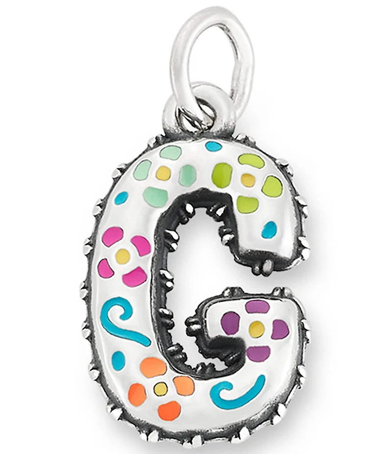 James Avery Enamel Consuela Floral Initial Charm