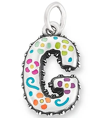 James Avery Enamel Consuela Floral Initial Charm