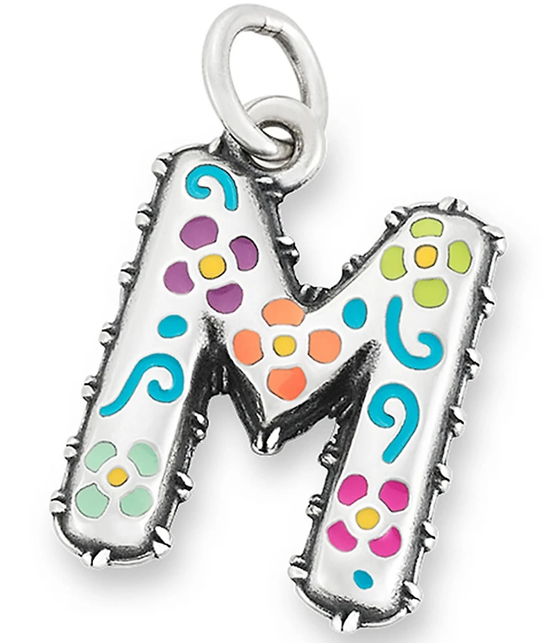 James Avery Enamel Consuela Floral Initial Charm