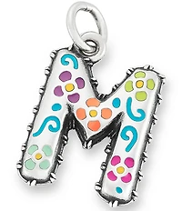 James Avery Enamel Consuela Floral Initial Charm