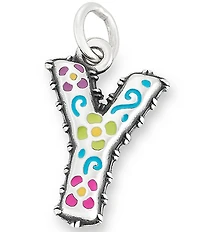 James Avery Enamel Consuela Floral Initial Charm