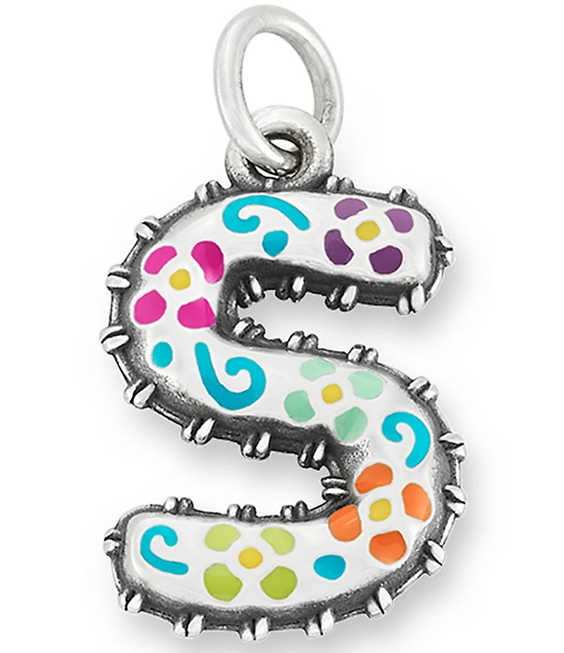 James Avery Enamel Consuela Floral Initial Charm