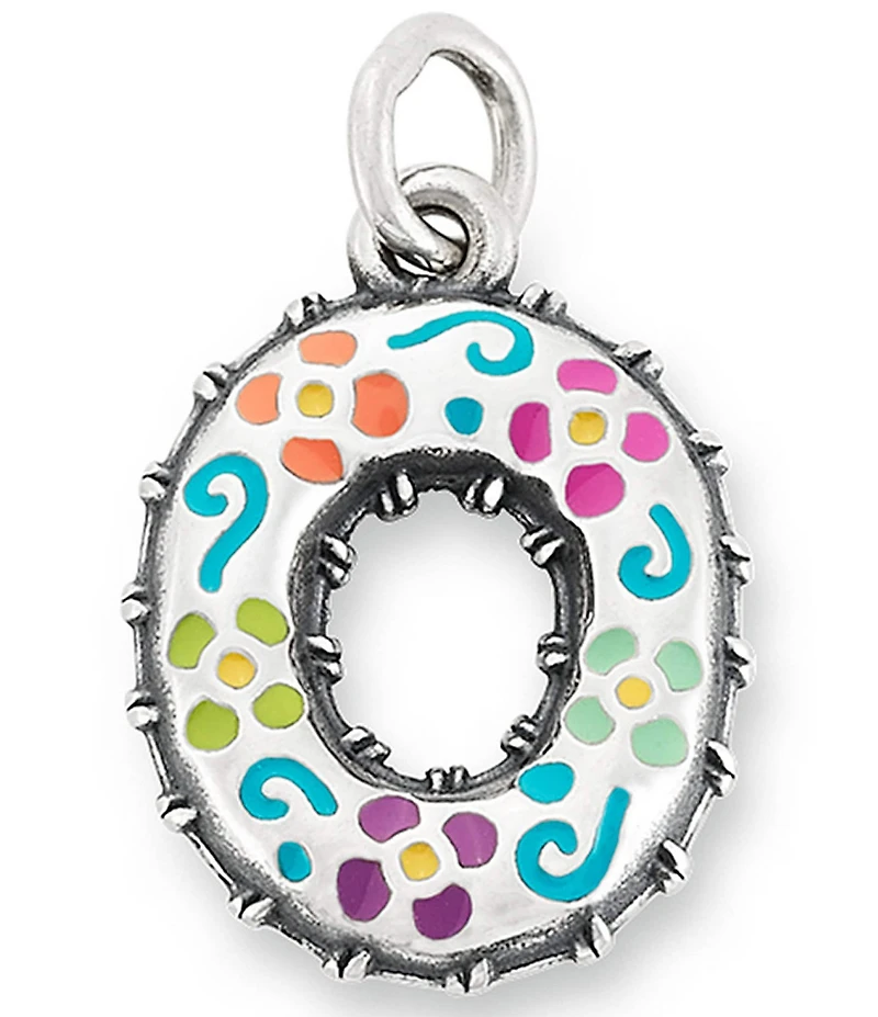 James Avery Enamel Consuela Floral Initial Charm