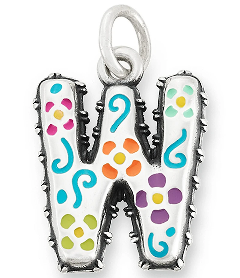 James Avery Enamel Consuela Floral Initial Charm