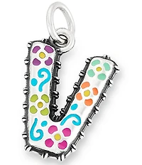 James Avery Enamel Consuela Floral Initial Charm