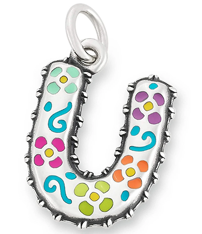 James Avery Enamel Consuela Floral Initial Charm
