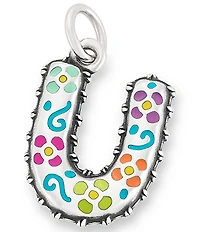 James Avery Enamel Consuela Floral Initial Charm
