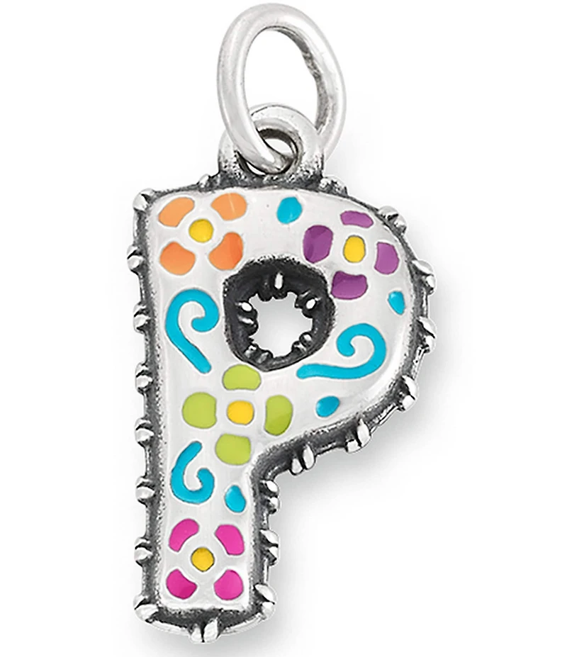 James Avery Enamel Consuela Floral Initial Charm