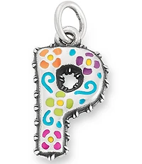 James Avery Enamel Consuela Floral Initial Charm