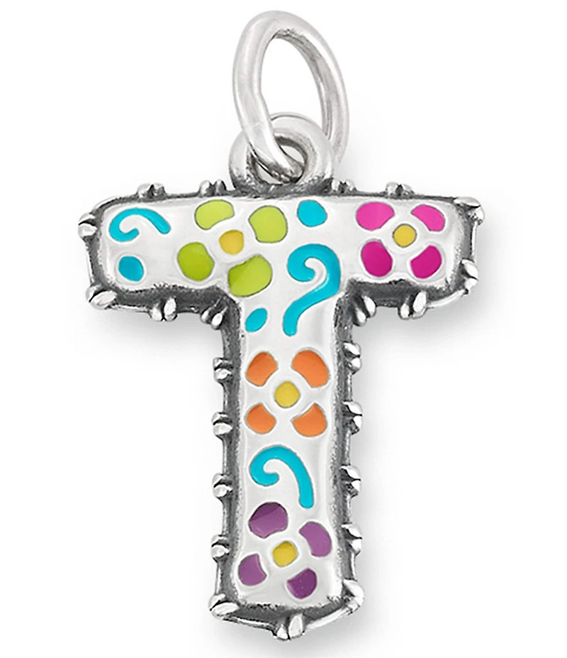 James Avery Enamel Consuela Floral Initial Charm