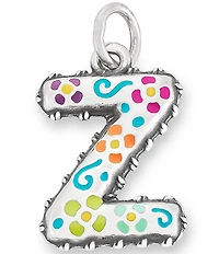 James Avery Enamel Consuela Floral Initial Charm