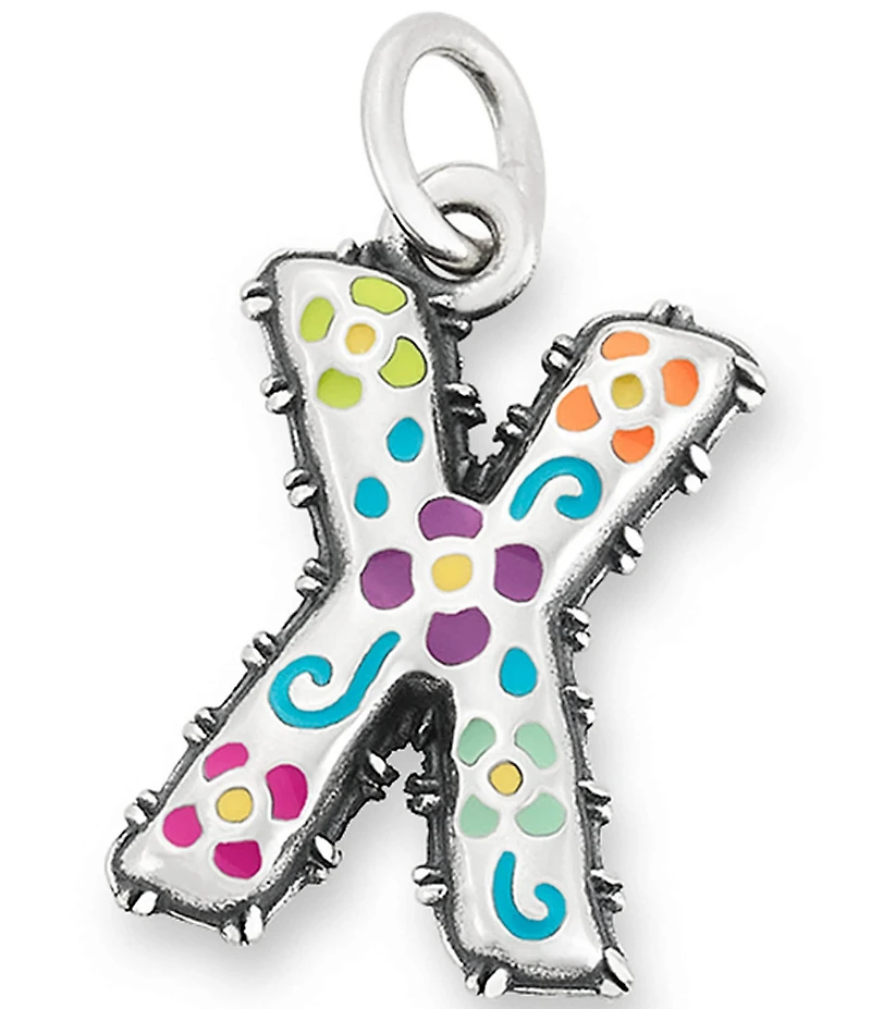 James Avery Enamel Consuela Floral Initial Charm