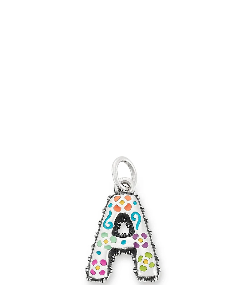 James Avery Enamel Consuela Floral Initial Charm