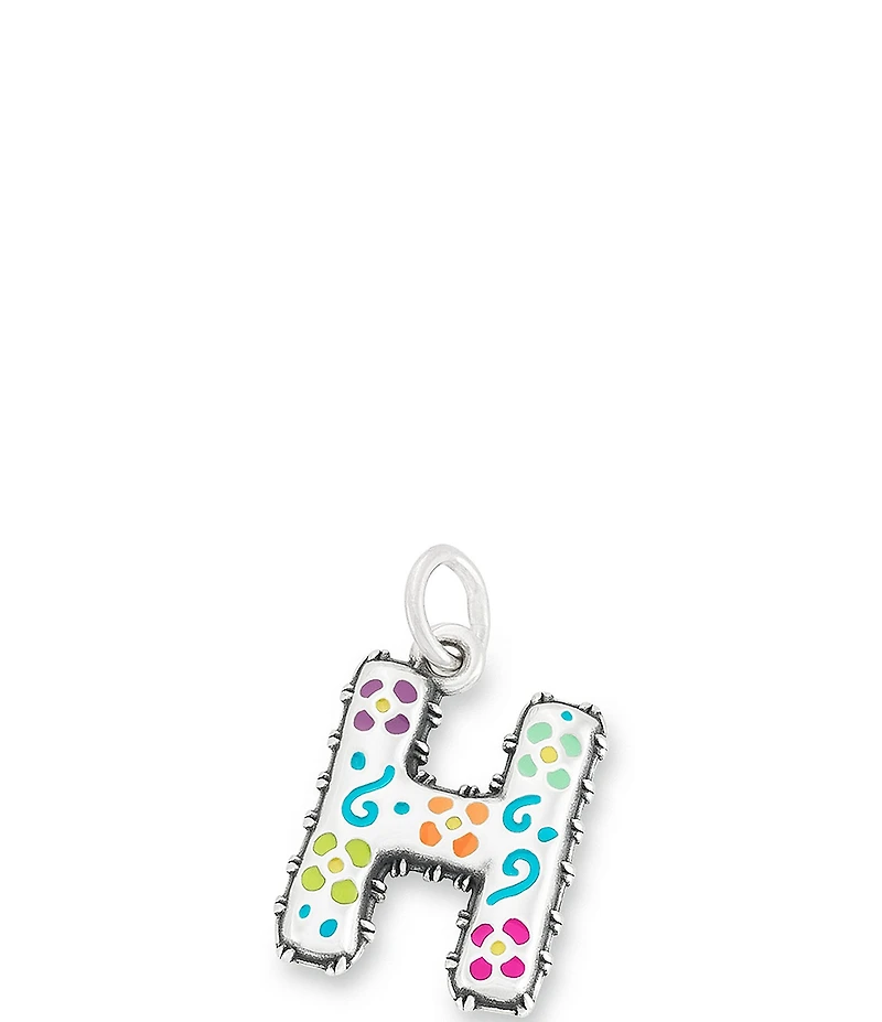 James Avery Enamel Consuela Floral Initial Charm