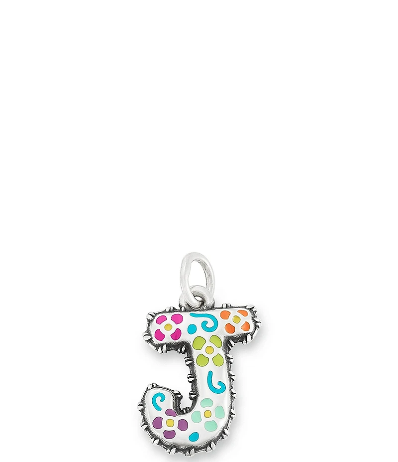 James Avery Enamel Consuela Floral Initial Charm