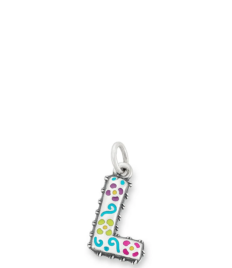 James Avery Enamel Consuela Floral Initial Charm