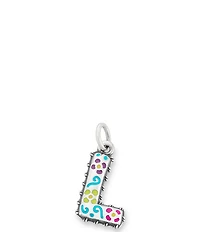 James Avery Enamel Consuela Floral Initial Charm