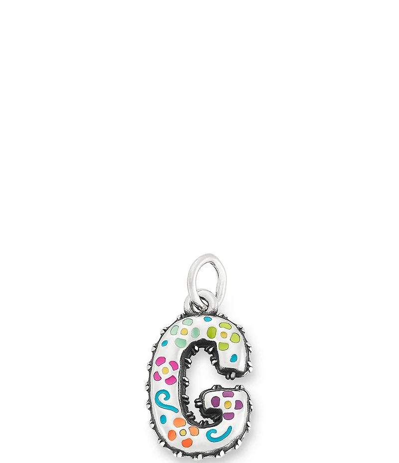 James Avery Enamel Consuela Floral Initial Charm