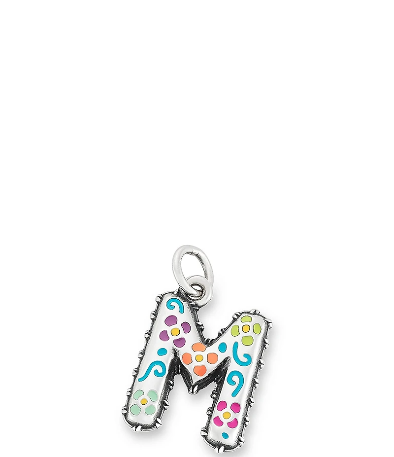 James Avery Enamel Consuela Floral Initial Charm
