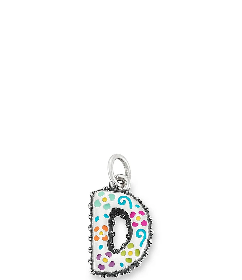James Avery Enamel Consuela Floral Initial Charm