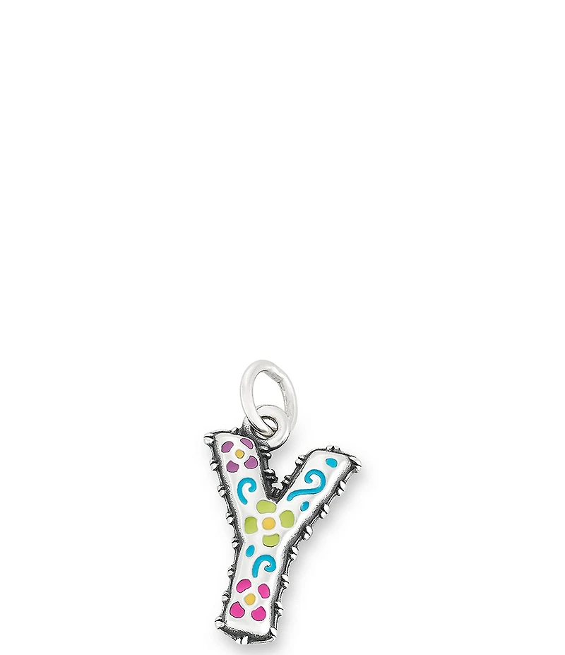 James Avery Enamel Consuela Floral Initial Charm