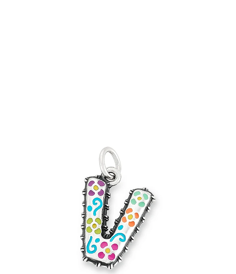 James Avery Enamel Consuela Floral Initial Charm