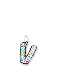 James Avery Enamel Consuela Floral Initial Charm