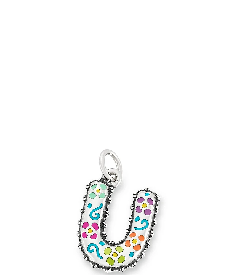 James Avery Enamel Consuela Floral Initial Charm