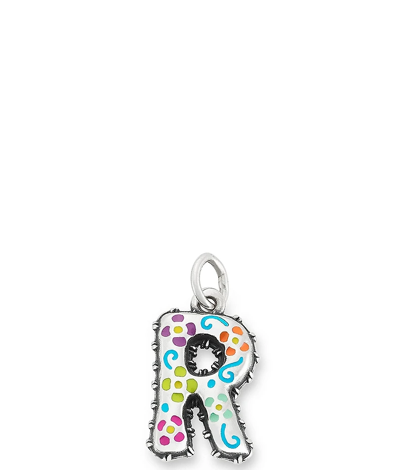 James Avery Enamel Consuela Floral Initial Charm