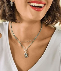 James Avery Enamel Consuela Floral Initial Charm