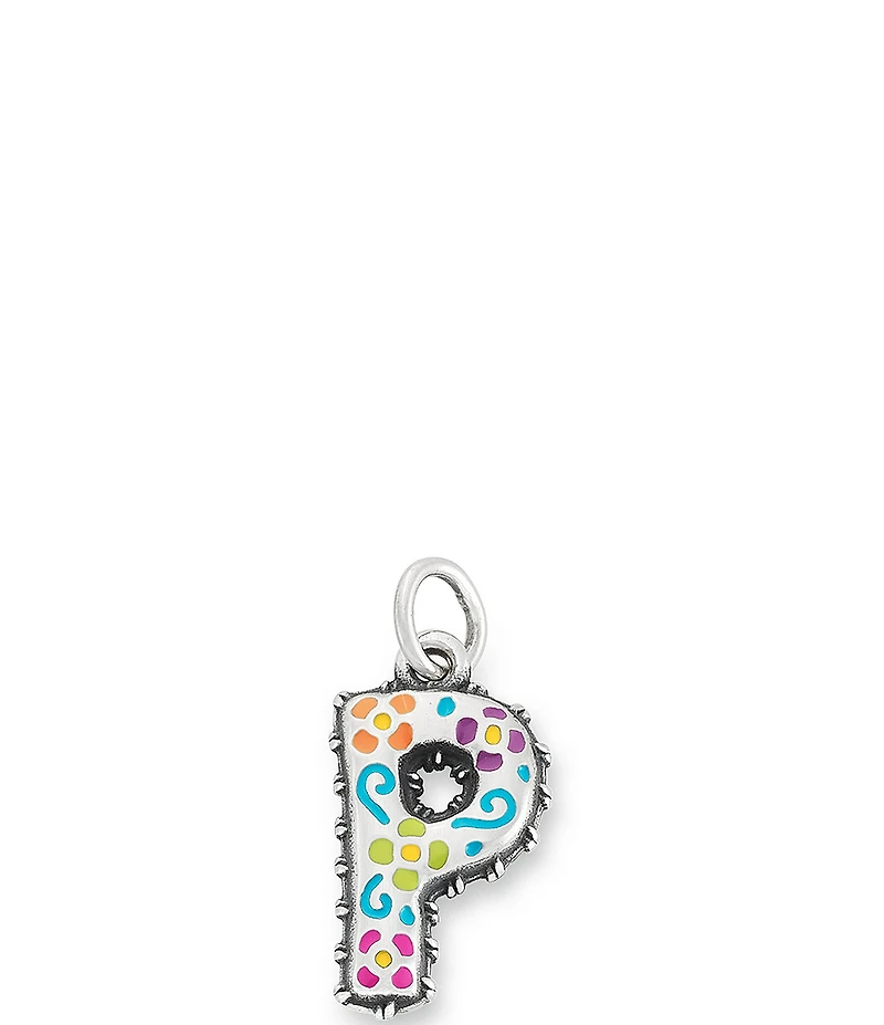 James Avery Enamel Consuela Floral Initial Charm
