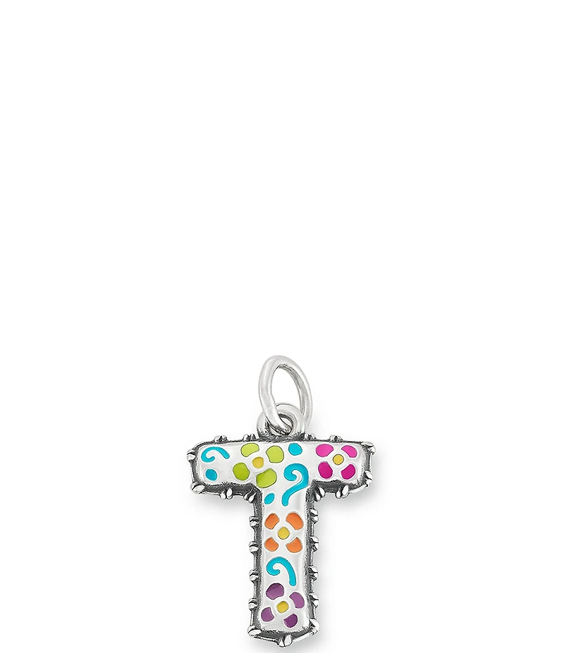 James Avery Enamel Consuela Floral Initial Charm