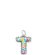 James Avery Enamel Consuela Floral Initial Charm
