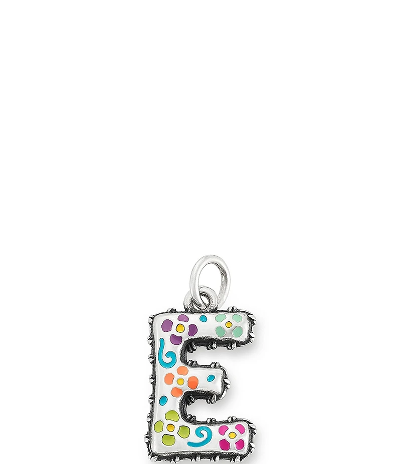James Avery Enamel Consuela Floral Initial Charm