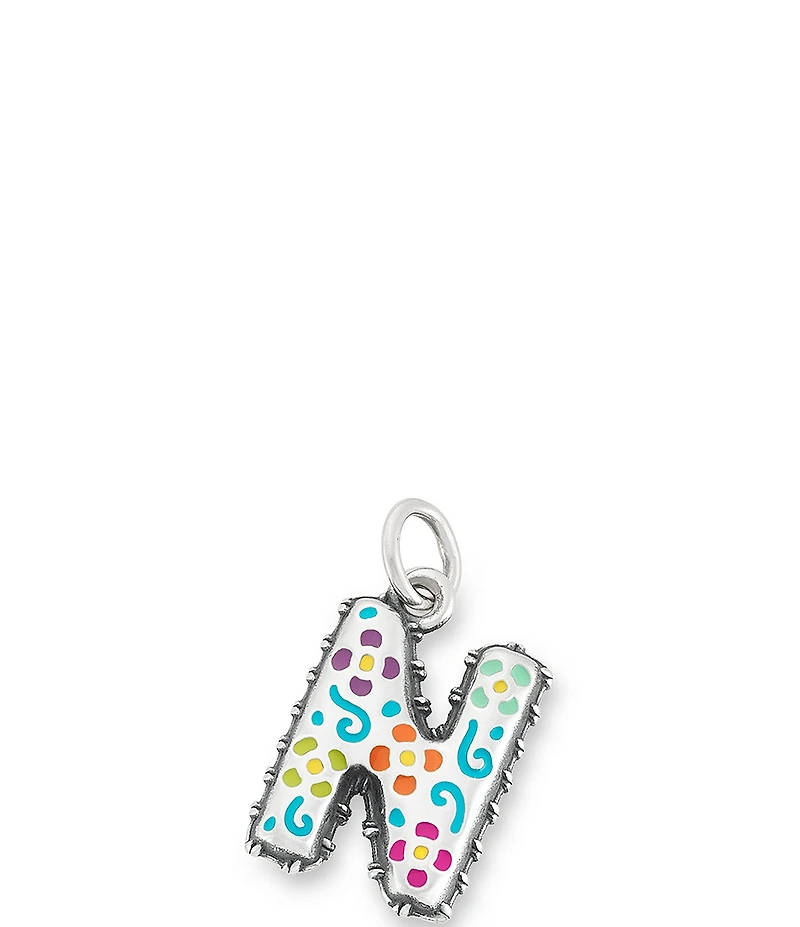 James Avery Enamel Consuela Floral Initial Charm
