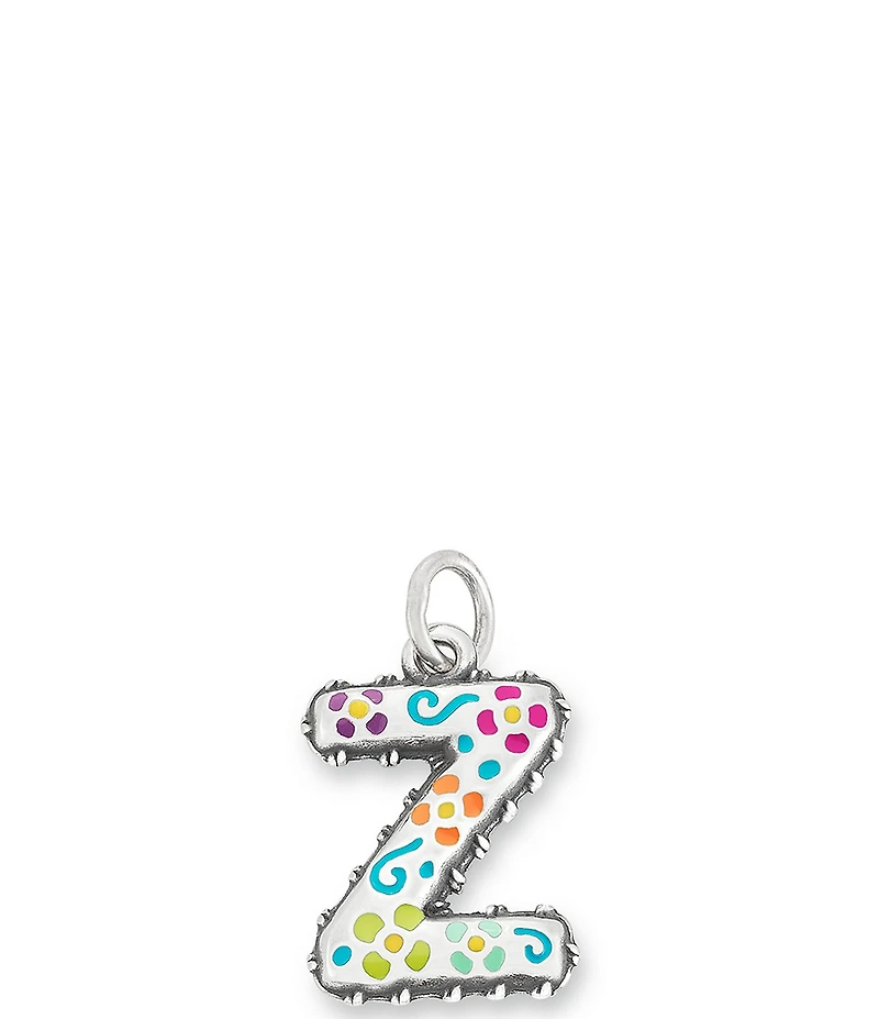 James Avery Enamel Consuela Floral Initial Charm