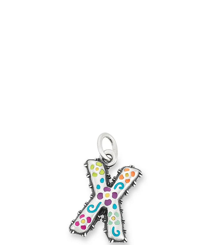 James Avery Enamel Consuela Floral Initial Charm