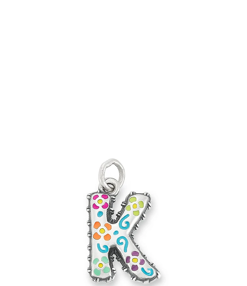 James Avery Enamel Consuela Floral Initial Charm