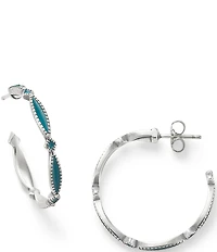 James Avery Blue Enamel Cordoba Hoop Ear Posts