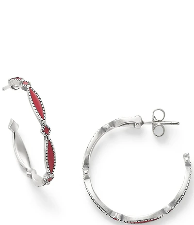 James Avery Red Enamel Cordoba Hoop Ear Posts