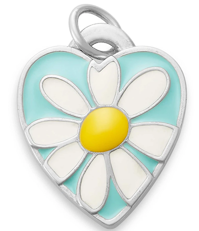 James Avery Enamel Daisy Heart Charm