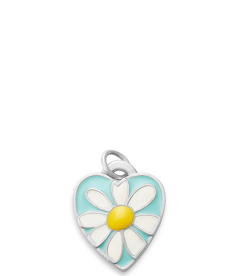 James Avery Enamel Daisy Heart Charm